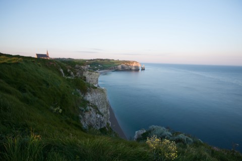 France, region Haute Normandie, Seine Maritime, pays des hautes falaises, Etretat, falaise d'aval,
