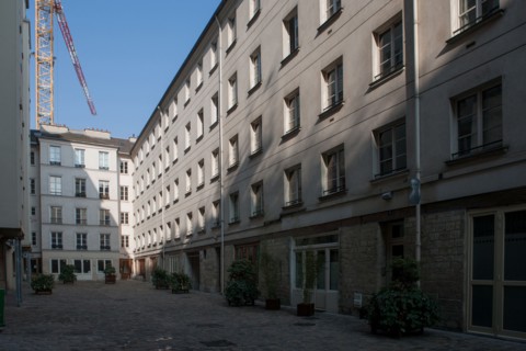 France, Ile de France, Paris 11e arrondissement, 5 rue de Charonne, Cour Saint Joseph, anciens ateliers,