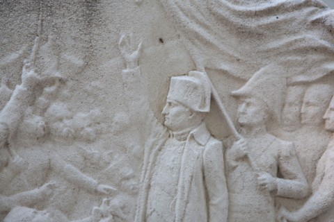 France, Ile de France, Paris 20e arrondissement, boulevard de Menilmontant, cimetiere du Pere Lachaise, 16e division, sepulture du General La Bedoyere, bas relief,