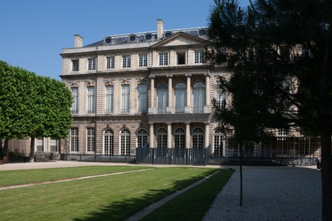 France, Ile de France, Paris 3e arrondissement, le Marais, 60 rue des Archives, Hotel de Rohan, Archives Nationales, facade sur jardin, architecte Pierre-Alexis Delamair