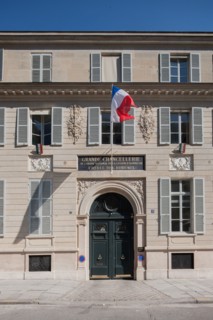 France, Ile de France, Paris 7e arrondissement, Hotel de Salm, rue de Lille, Grande Chancellerie de la Legion d'Honneur, Palais de la Legion d'Honneur, Musee, architecte Pierre Rousseau, facade sur la...