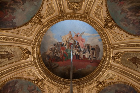 France, Ile de France, Paris 7e arrondissement, Hotel de Salm, rue de Lille, Grande Chancellerie de la Legion d'Honneur, Palais de la Legion d'Honneur, Musee, architecte Pierre Rousseau, plafond du sa...