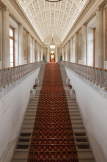 France, Ile de France, Paris 6e arrondissement, Palais du Luxembourg, Senat, grand escalier d'honneur, Napoleon 1er, lionnes et decors premier empire,