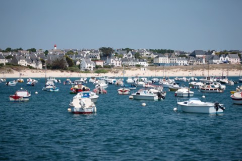 France, région Bretagne, Brittany, Finistère, Cap Sizun, Audierne-Esquibien, plage et club de
