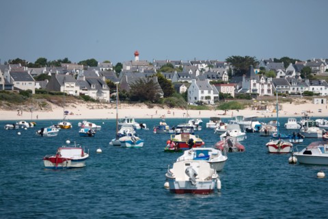 France, région Bretagne, Brittany, Finistère, Cap Sizun, Audierne-Esquibien, plage et club de