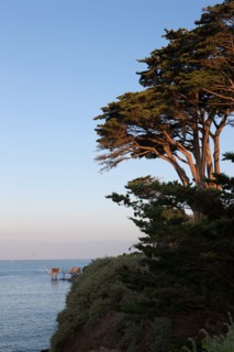 France, région Pays de la Loire, Loire Atlantique, Pornic, corniche, cabane de pêche, carrelet.