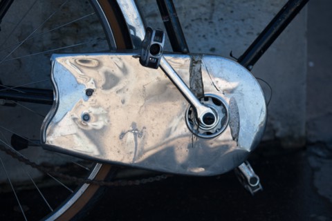 France, Région Ile de France, Paris 1er arrondissement, Rue de Rivoli, détail d'un pédalier de vélo