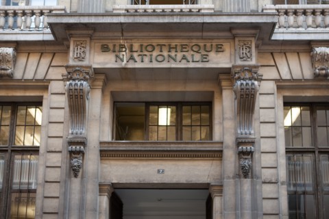France, Région Ile de France, Paris 1er arrondissement, Rue de Richelieu, façade de la BNF