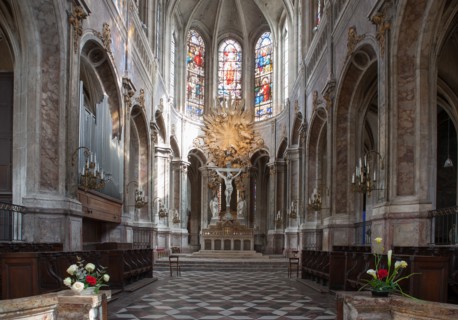 France, Région Ile de France, Paris 4e arrondissement, Rue Saint Martin, église Saint Merri, nef et