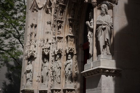 France, Région Ile de France, Paris 4e arrondissement, le Marais, Rue Saint Martin, détail du