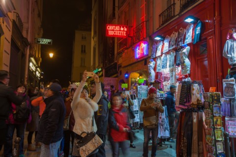 France, Région Ile de France, Paris 5e arrondissement, Rue de la Huchette, Caveau de la Huchette,