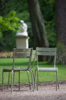 France, Région Ile de France, Paris 6e arrondissement, Jardin du Luxembourg, chaises après la