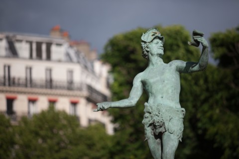 France, Région Ile de France, Paris 6e arrondissement, Jardin du Luxembourg, statue de l'acteur