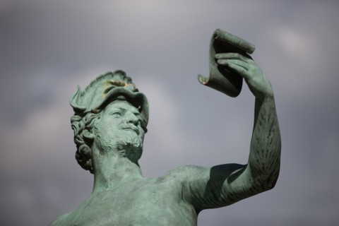 France, Région Ile de France, Paris 6e arrondissement, Jardin du Luxembourg, statue de l'acteur