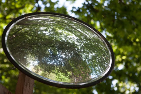 France, Région Ile de France, Paris 6e arrondissement, Jardin du Luxembourg, miroir rond, reflet