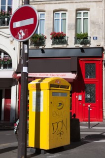 France, Région Ile de France, Paris 6e arrondissement, Rue monsieur le prince, détail de façades,