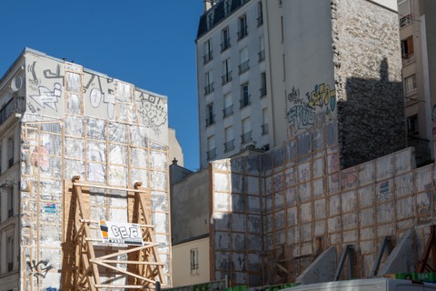 France, Région Ile de France, Paris 18e arrondissement, Montmartre, parcelle en chantier, depuis