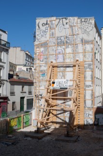 France, Région Ile de France, Paris 18e arrondissement, Montmartre, parcelle en chantier, depuis