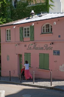 France, Région Ile de France, Paris 18e arrondissement, Montmartre, Rue des Saules, la maison rose,