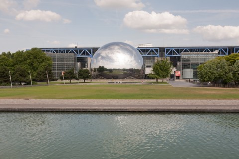 France, Région Ile de France, Paris 19e arrondissement, Parc de la Villette, Géode, Canal de