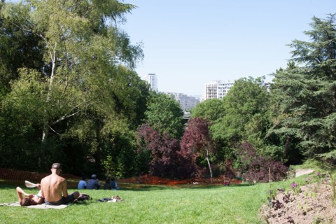 France, Région Ile de France, Paris 19e arrondissement, Parc des Buttes Chaumont, jardin, Ville de