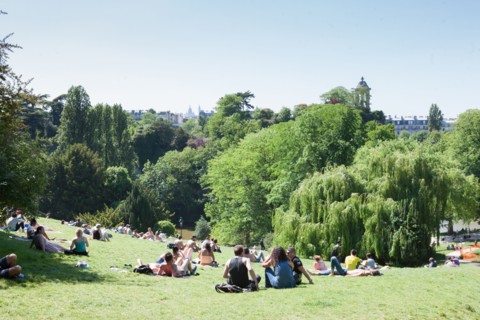 France, Région Ile de France, Paris 19e arrondissement, Parc des Buttes Chaumont, jardin, Ville de