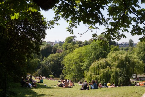 France, Région Ile de France, Paris 19e arrondissement, Parc des Buttes Chaumont, jardin, Ville de