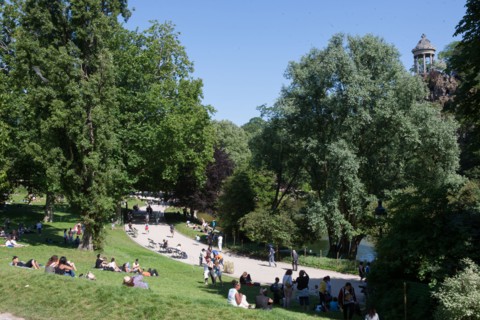 France, Région Ile de France, Paris 19e arrondissement, Parc des Buttes Chaumont, jardin, Ville de
