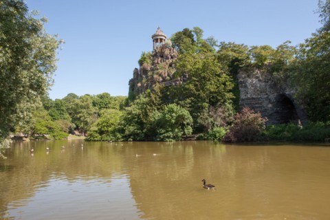 France, Région Ile de France, Paris 19e arrondissement, Parc des Buttes Chaumont, jardin, Ville de