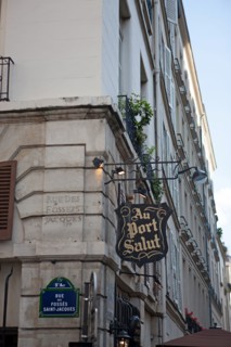 Sign "Au Port Salut" in Paris