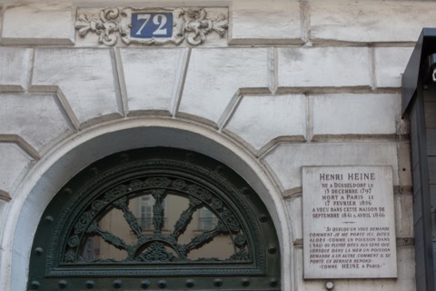 72 rue Du Faubourg Poissonniere, Immeuble où vécut Henri Heine