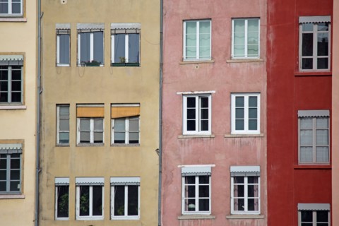 Lyon, facades du Quai Fulchiron