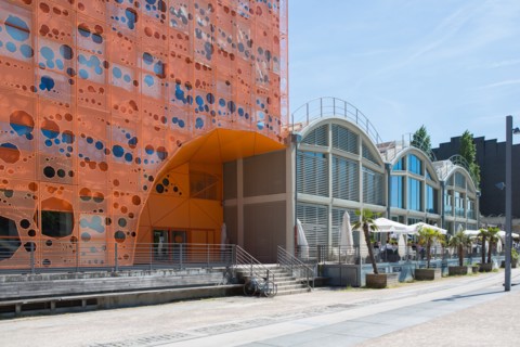 Lyon, Immeuble "Le Cube Orange" dans le quartier Confluence