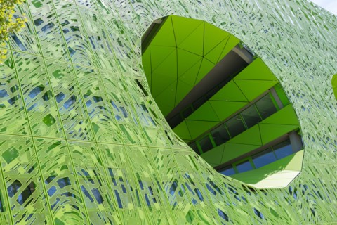 Lyon, Immeuble "Le Cube Vert" dans le quartier Confluence