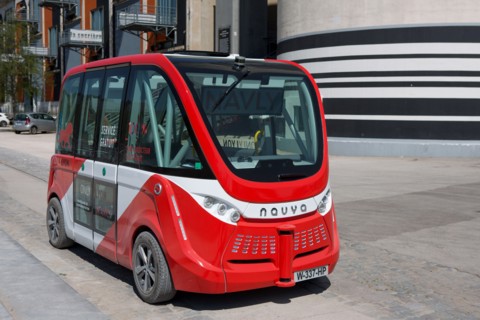 Lyon, quartier Confluence, navette autonome Navly