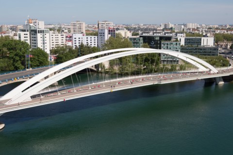 Lyon, Pont Raymond Barre vu depuis le musée des Confluences