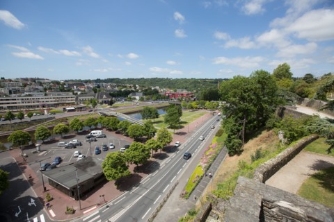 Saint-Lô, vue de la Vire depuis les remparts