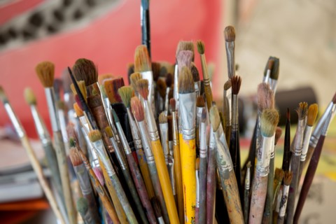 Paris, Atelier Elzevir, pinceaux