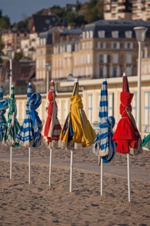 Trouville sur Mer, cabines de bains et parasols