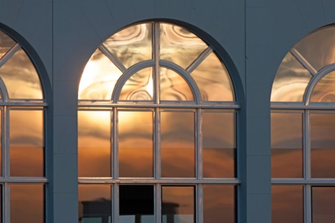 Trouville sur Mer, reflets au soleil couchant