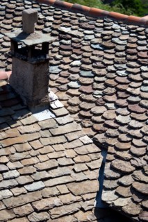 Detail of a slate roof