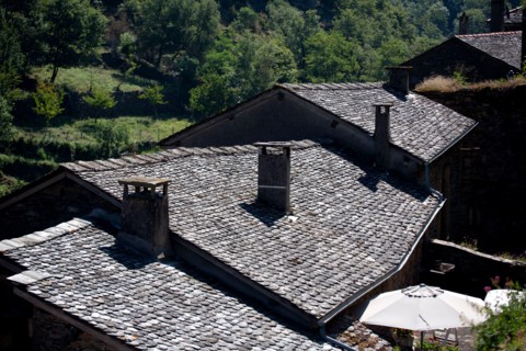 Detail of a slate roof
