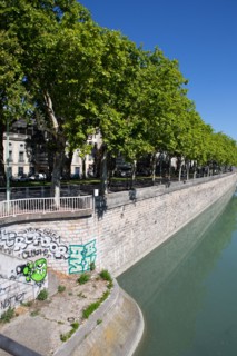 Lyon, depuis la Passerelle du Collège, le Rhône