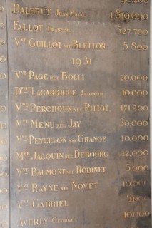 Lyon, Hôtel Dieu rénové en juillet 2018, plaque avec les noms des donateurs