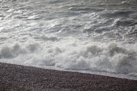 Dieppe, tempête sur la plage