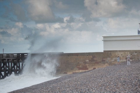 Dieppe, storm over the beach