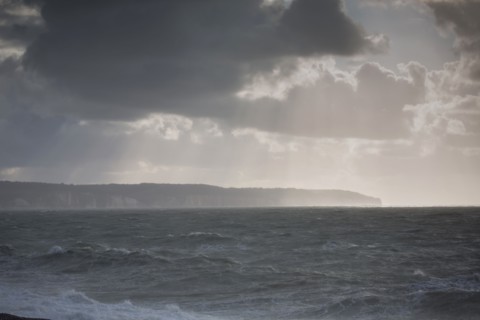 Dieppe, tempête sur la plage