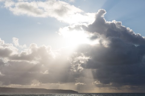 Dieppe, tempête sur la plage, effet de lumière