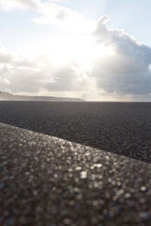 Dieppe, tempête sur la plage, effet de lumière