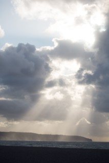 Dieppe, tempête sur la plage, effet de lumière